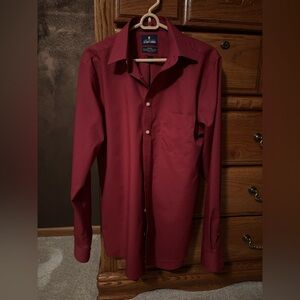 Stafford Men's Deep Red Dress Shirt